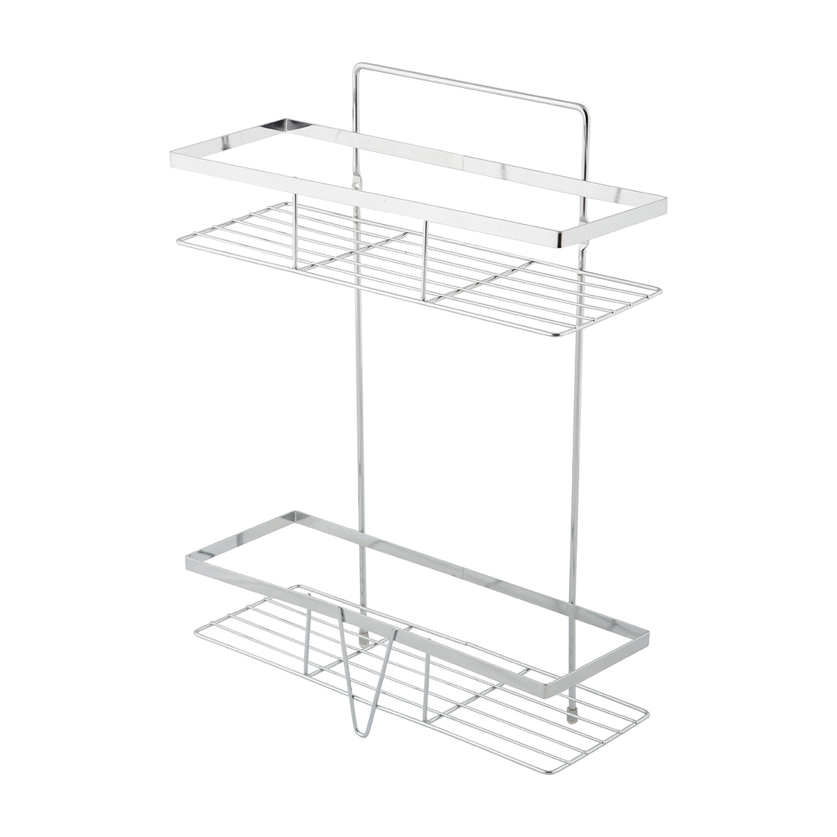 Полка для ванной 2-х ярусная  30*11*40 см хром. (1/12) "рыжий кот" cozy-cr-4