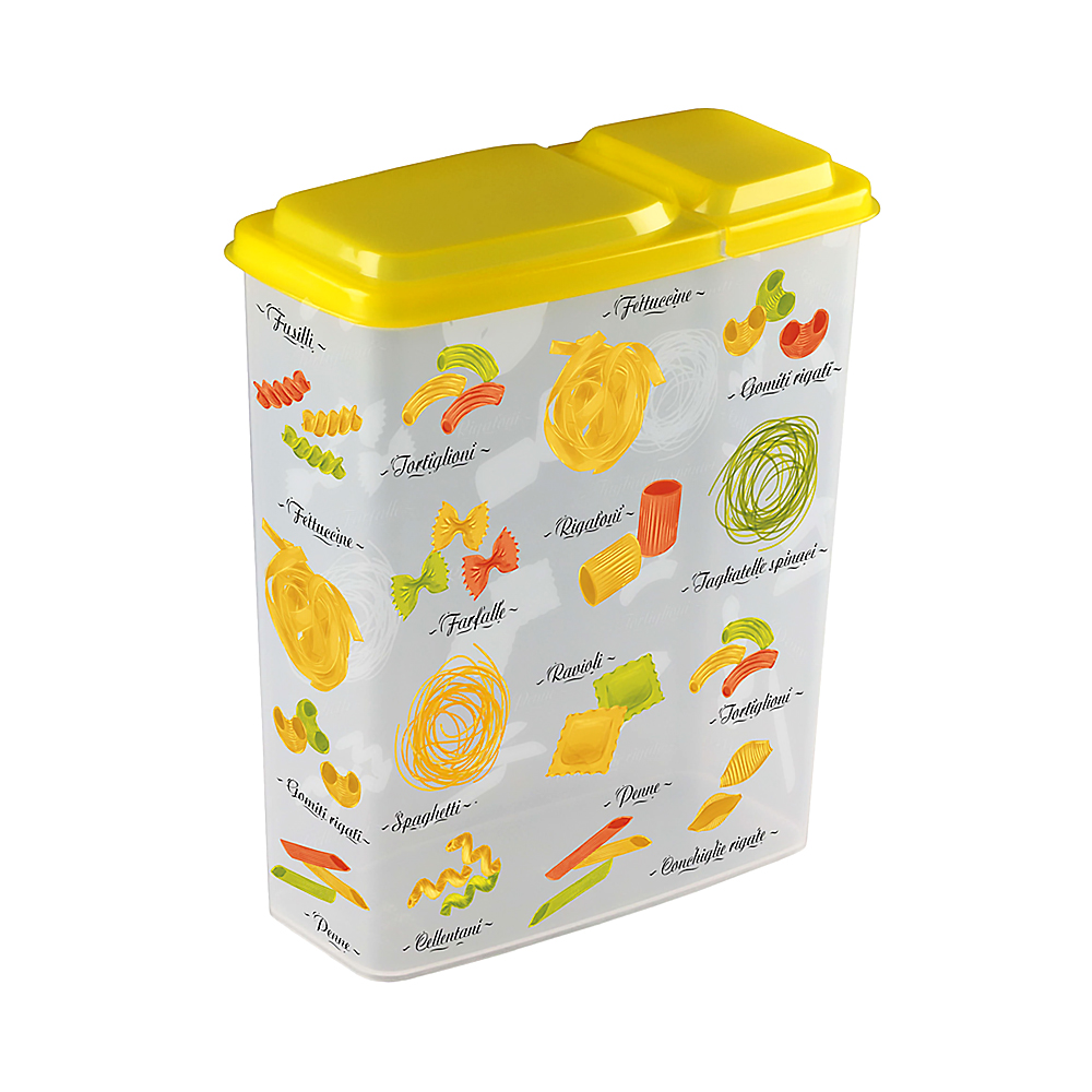 Емкость для сыпучих продуктов с декором 2,3 л (желтый) (1/24) "бытпласт"