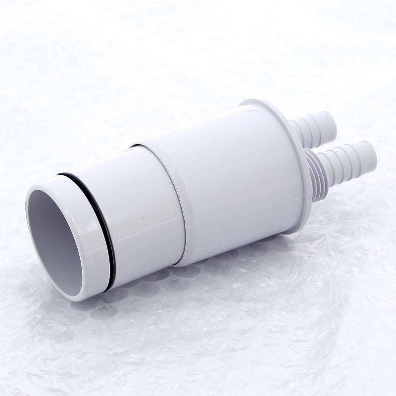 Адаптер McALPINE для подключения слива с 2-мя прямыми отводами, вход 14 мм/ 1/2", выход 50/40 мм