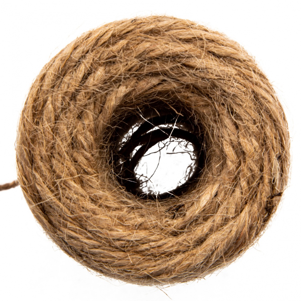 Шнур банковский джутовый 100 м, в диспенсере, вес 120 гр +- 10%, Сибртех (94156)