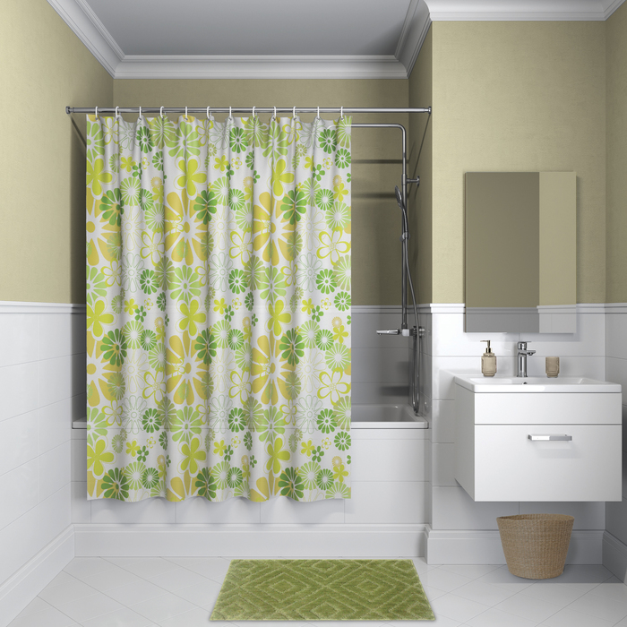 Штора для ванной 180*180 см (полиэстер) (1/20) "iddis" p01p118i11