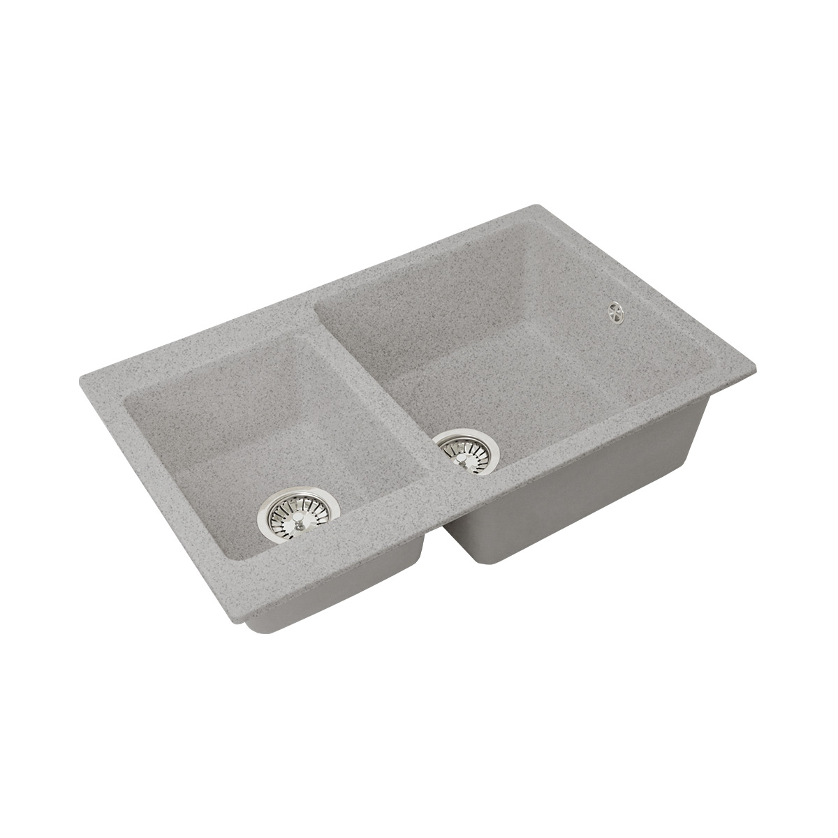 Мойка для кухни врезная искуств. камень gs-76к-309 двойная 770*505 мм темно-серая "granstones"