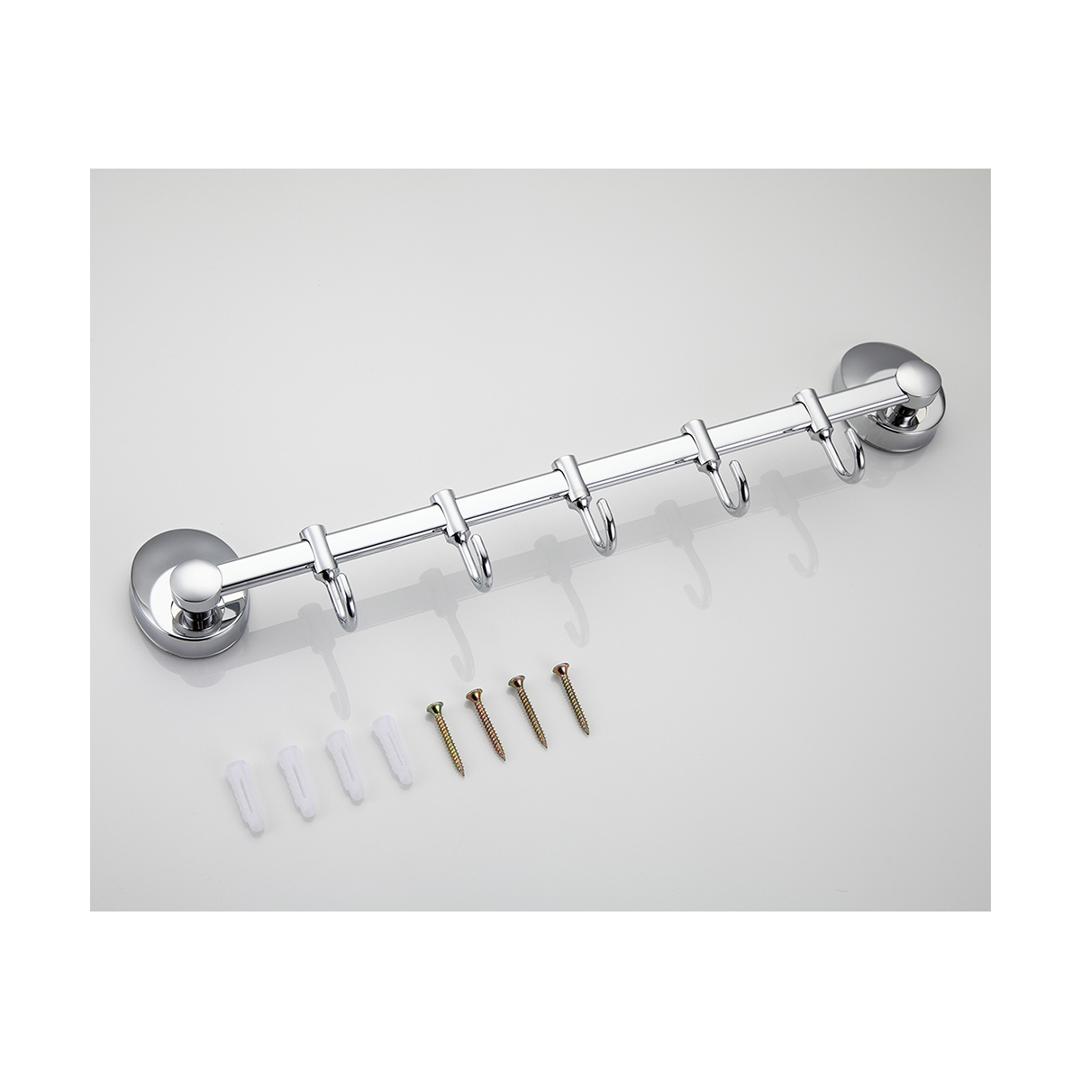 Крючок-вешалка на планке (5 крючков) f1615-5, хром (1/20/40) "frap"