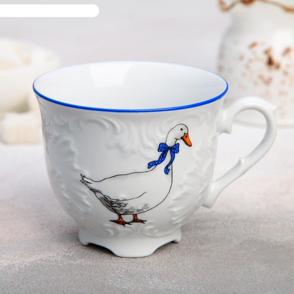 Чашка чайная "rococo" гуси 250 мл (1/6/36) "cmielow" omd666-рококо-42