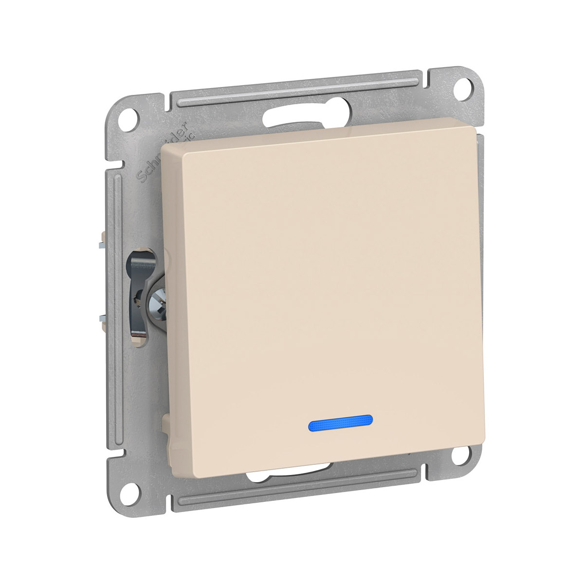 Выключатель "atlasdesign" 1 кл. с индикатором (механизм) 10а, бежевый (1/20/160) "schneider"