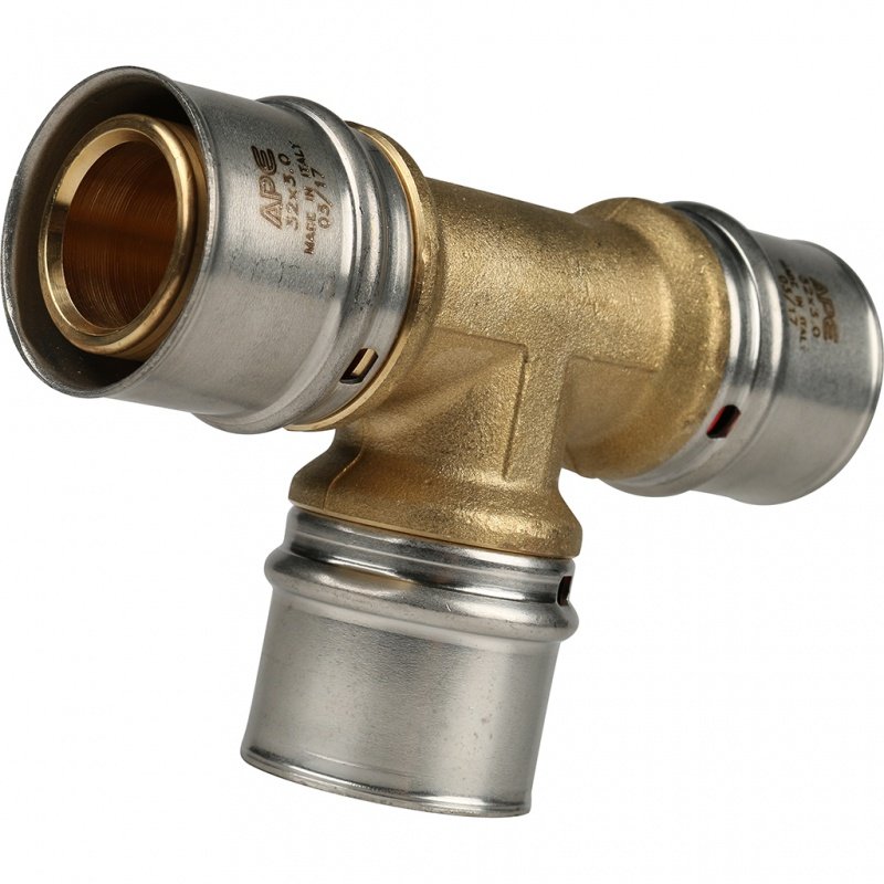 Тройник равнопроходной под пресс 32 х 3,0 STOUT для МП труб