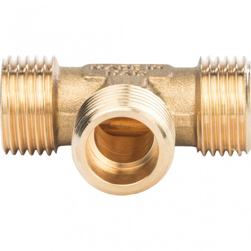 Тройник резьбовой НР 1/2" латунь STOUT