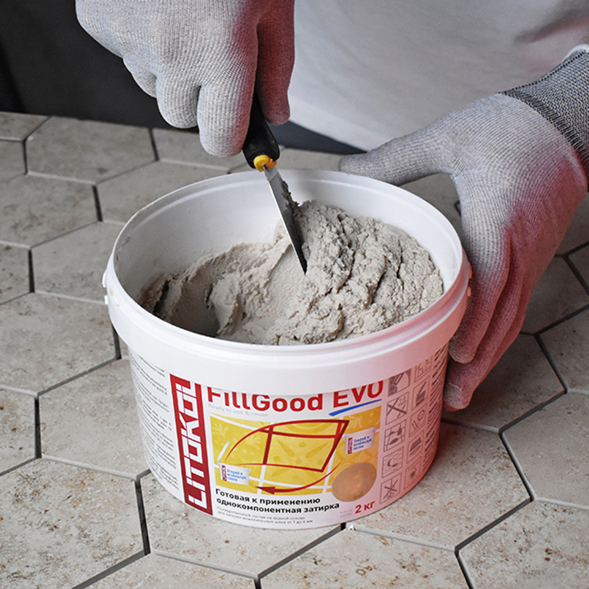 Затирка "fillgood evo" f.125 grigio cemento, ведро 2 кг (1) litokol