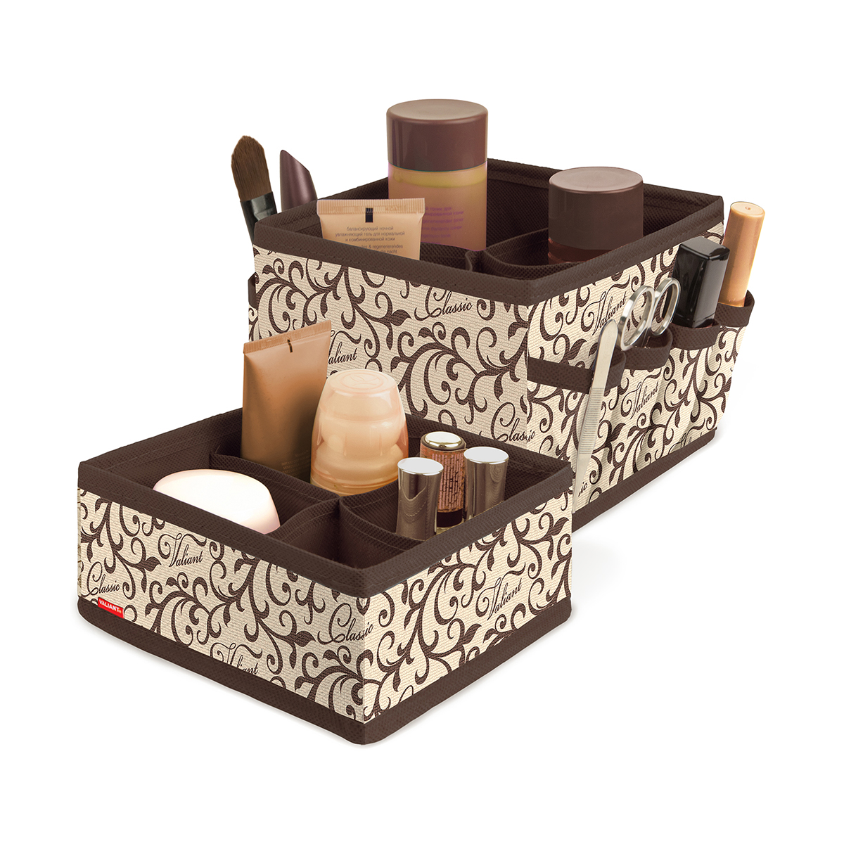 Органайзеры для косметики и аксес. "classic" 2 шт. (15*15*12; 15*15*7 см) (1/24) "valiant" cl-s4s4