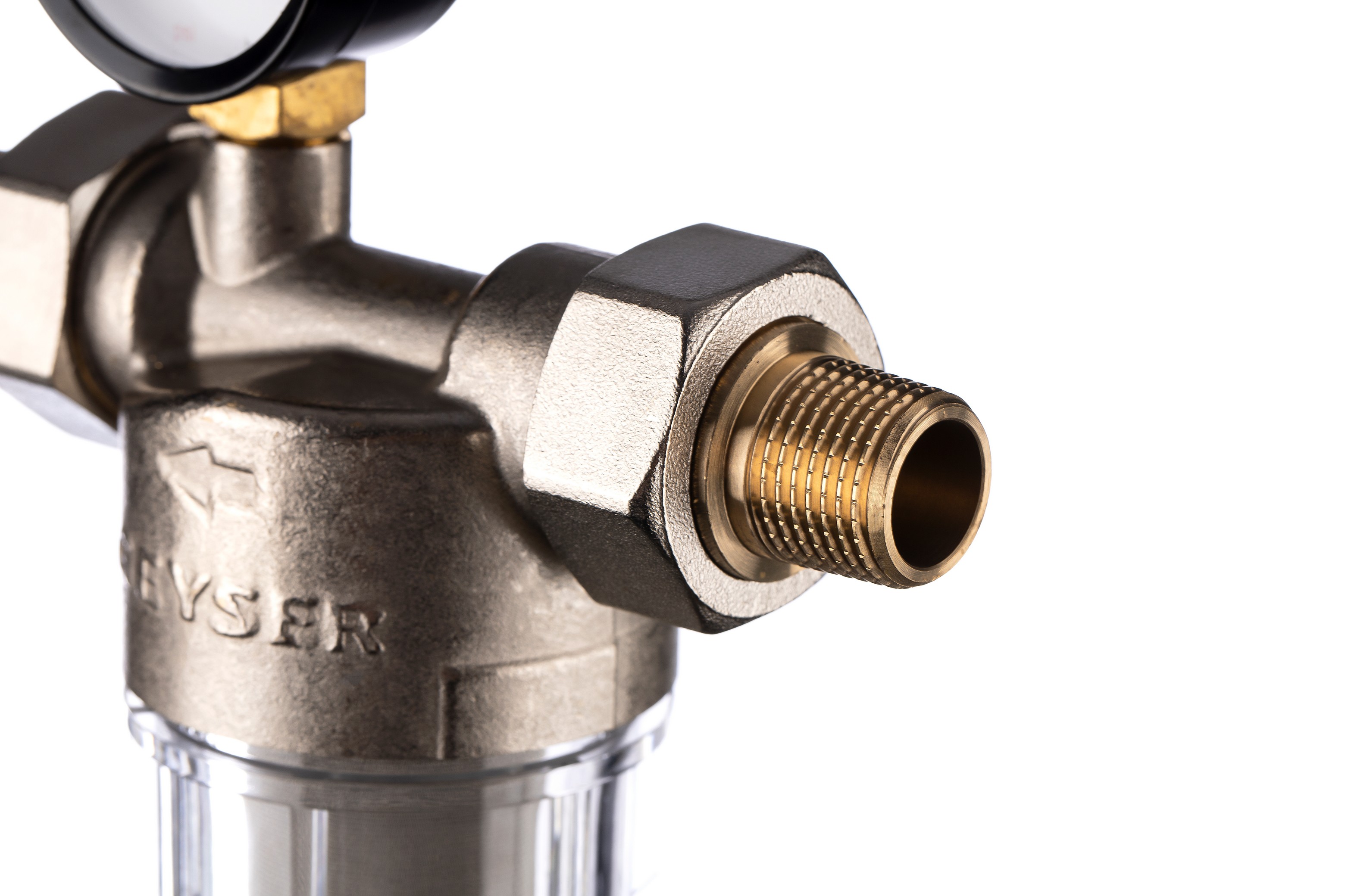 Фильтр магистральный промывной Гейзер Бастион 112 1/2" для ХВС с манометром