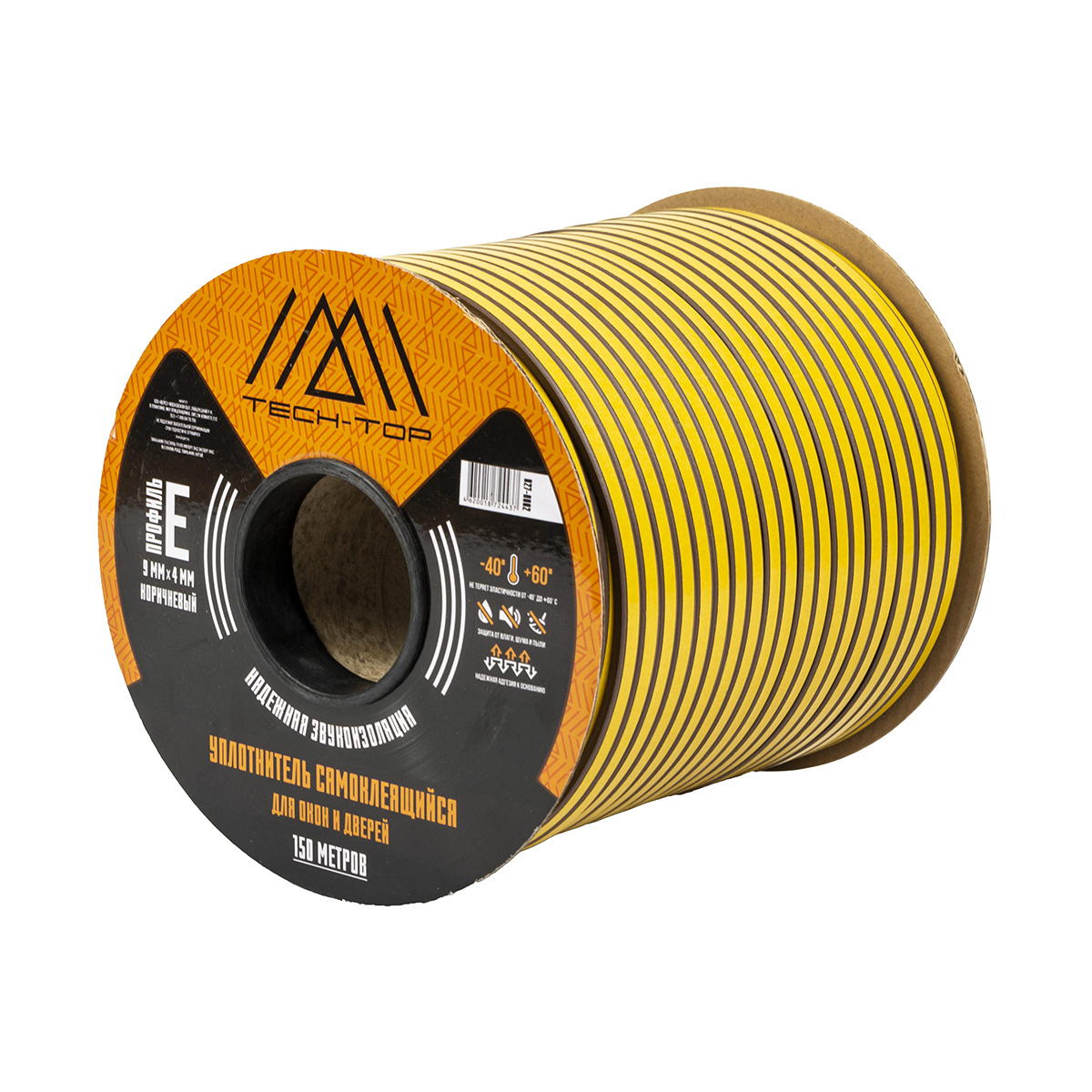 Уплотнитель e 9 х 4 мм коричневый бухта 150 м (1/8) "tech-top"