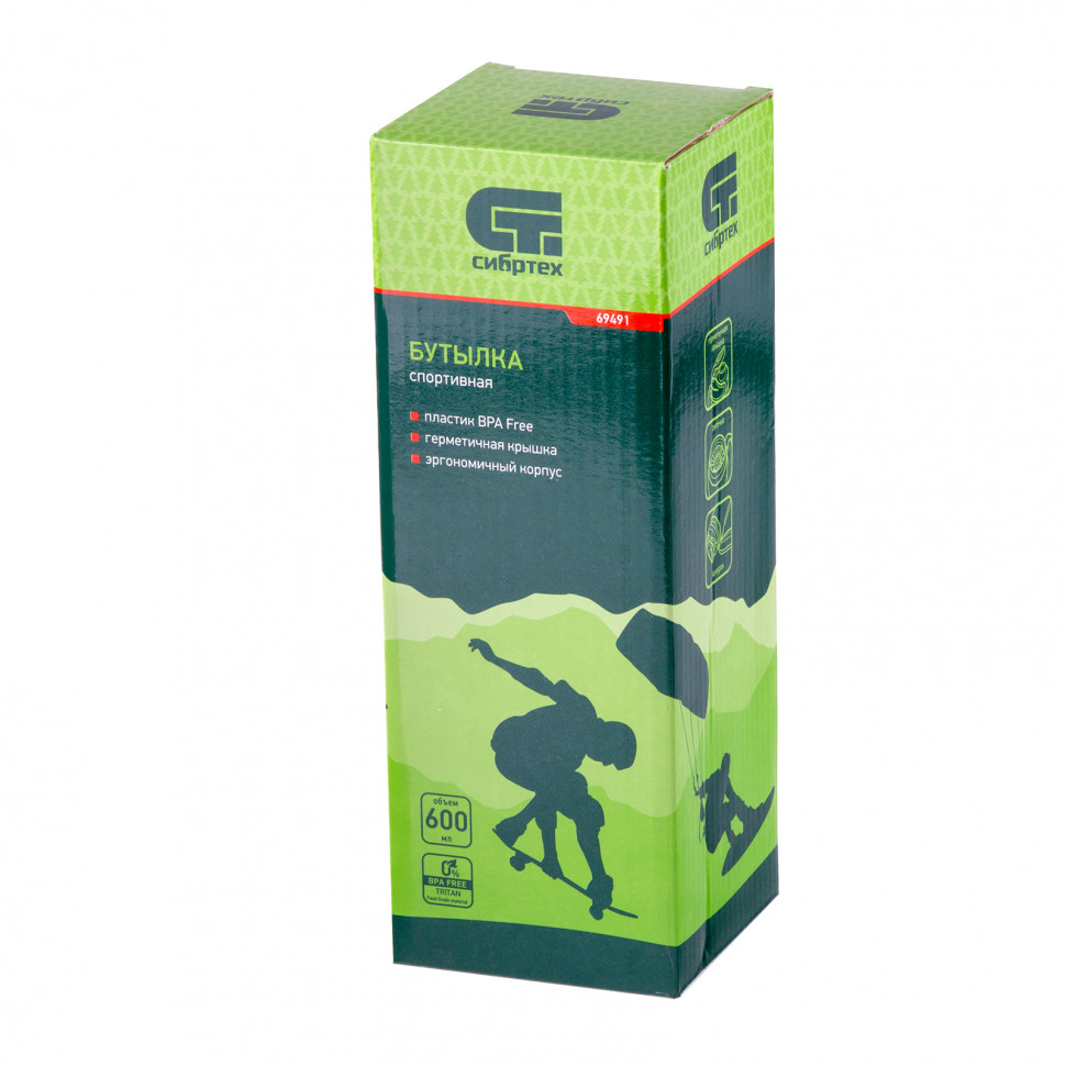Бутылка спортивная 600 мл Сибртех (69491)