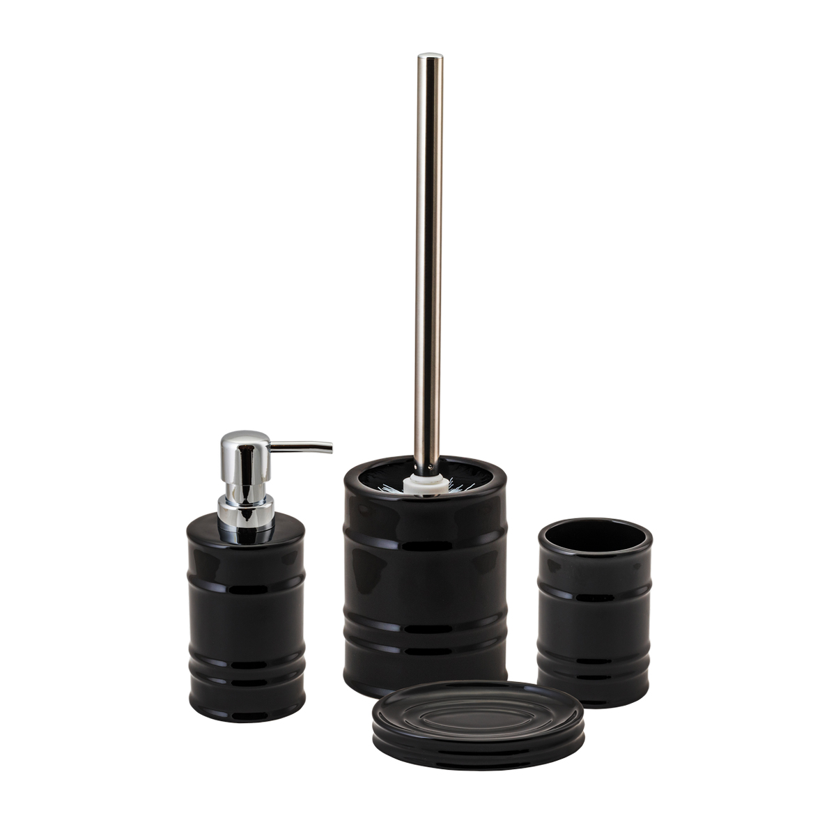 Дозатор для жидкого мыла "oil" керамика (черный) (1/12) "аквадекор" atc-1205bk-01