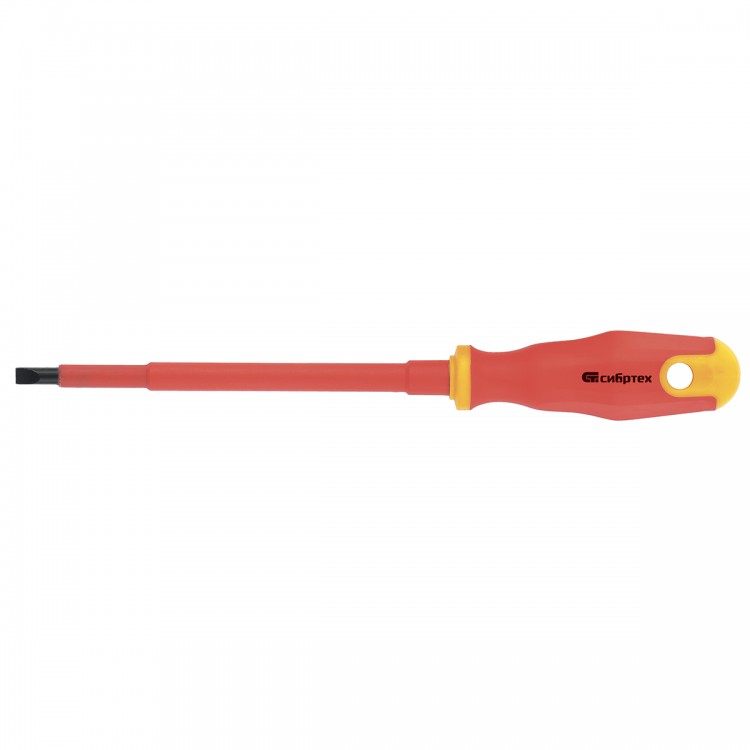 Отвертка диэлектрическая SL6.5 х 150 мм, CrV, до 1000 В, двухкомпонентная рукоятка Сибртех (12935)