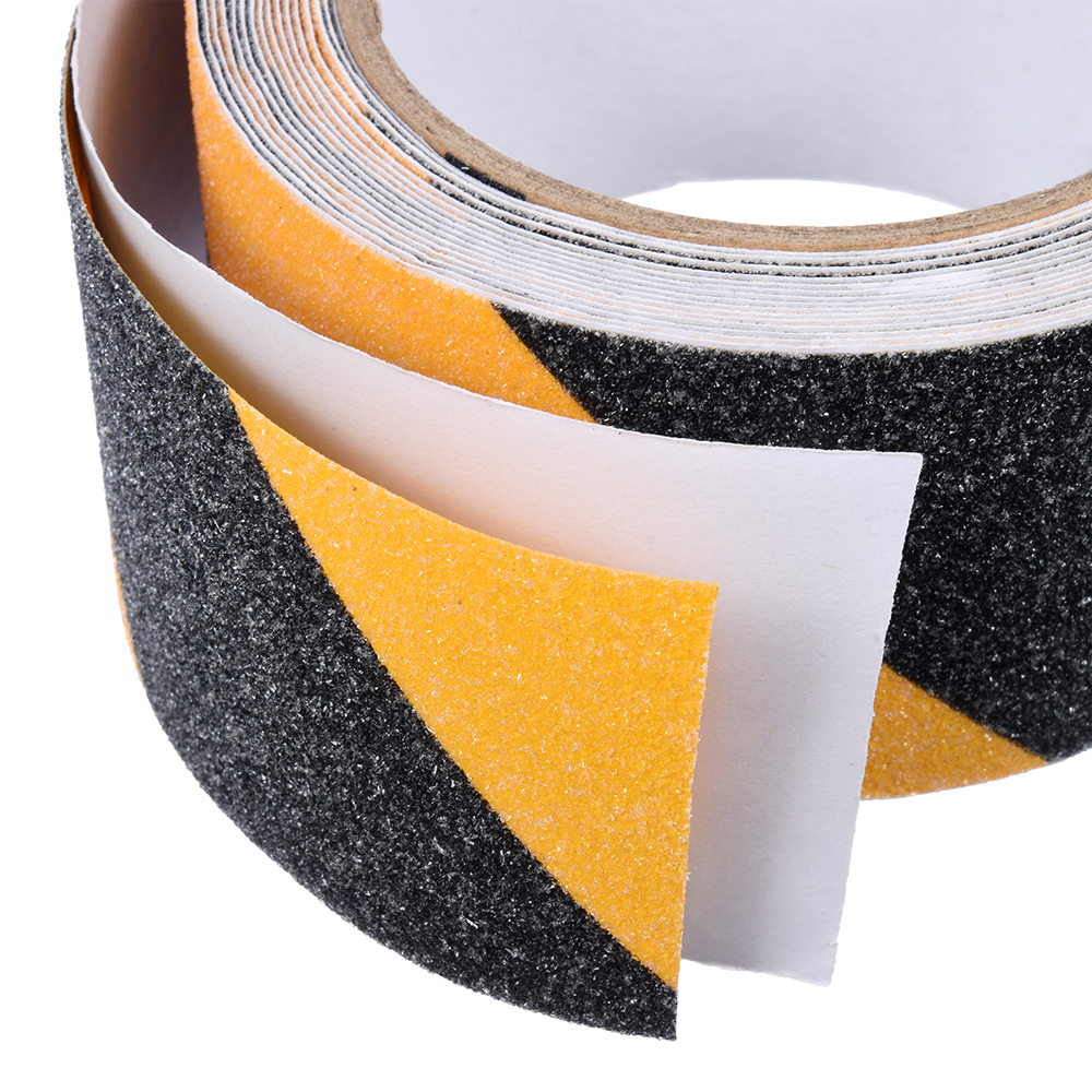 Лента клейкая противоскольз. 50 мм х 5 м черно-желтая (1/24) "vortex" 24160