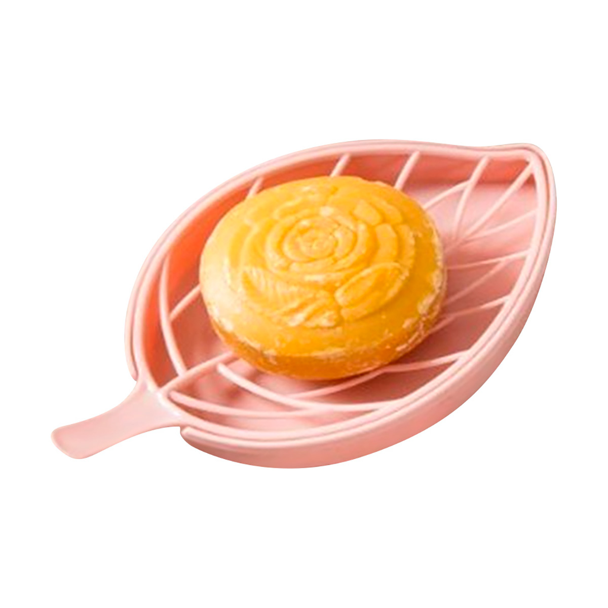 Мыльница "листок" пласт. (голубой) (1/24/48) "рыжий кот"