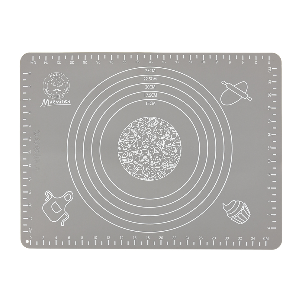 Коврик кулинарный силикон. (с разметкой) 40*30 см (1/10) "marmiton" 17408