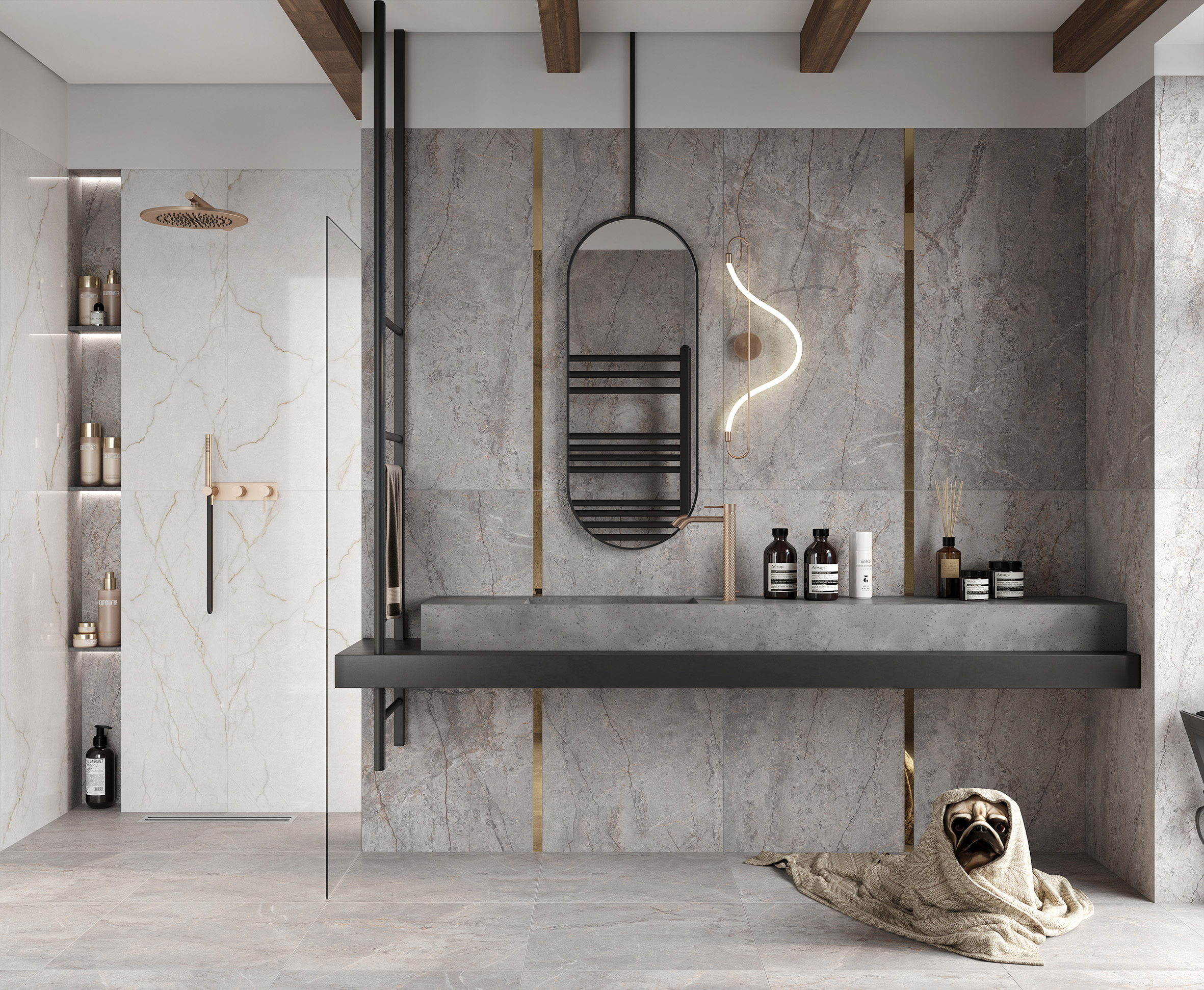 Carved river gray керамогранит карвинг 60x60