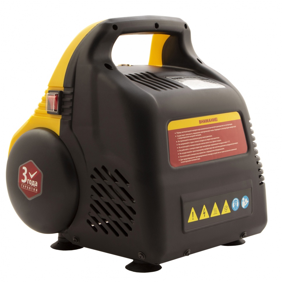 Компрессор воздушный безмасляный РС 1/6-180,1, 1 кВт, 180 л/мин, 6 л Denzel (58057)