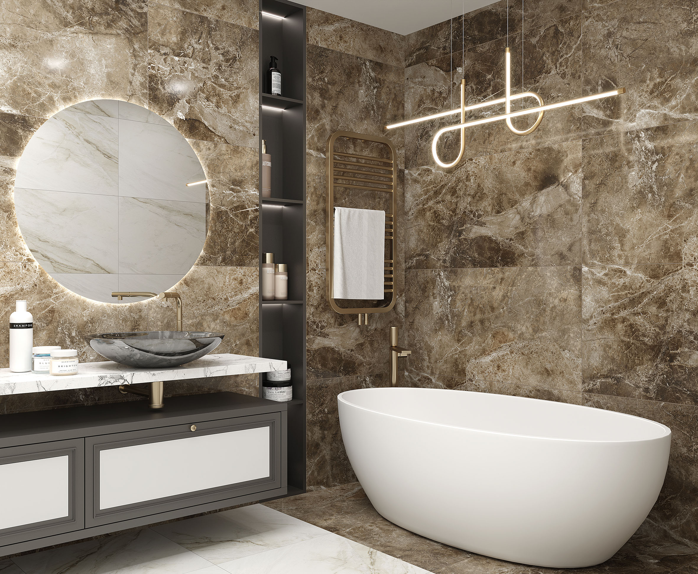 Krazzy brown керамогранит полированный 60x120