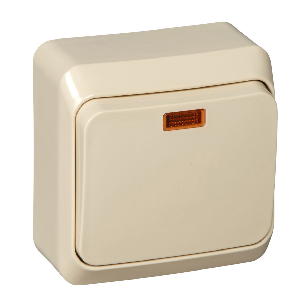 Переключатель открыт. уст. "этюд" 1 кл. с индикатором 10а, кремовый (1/25/200) "schneider"