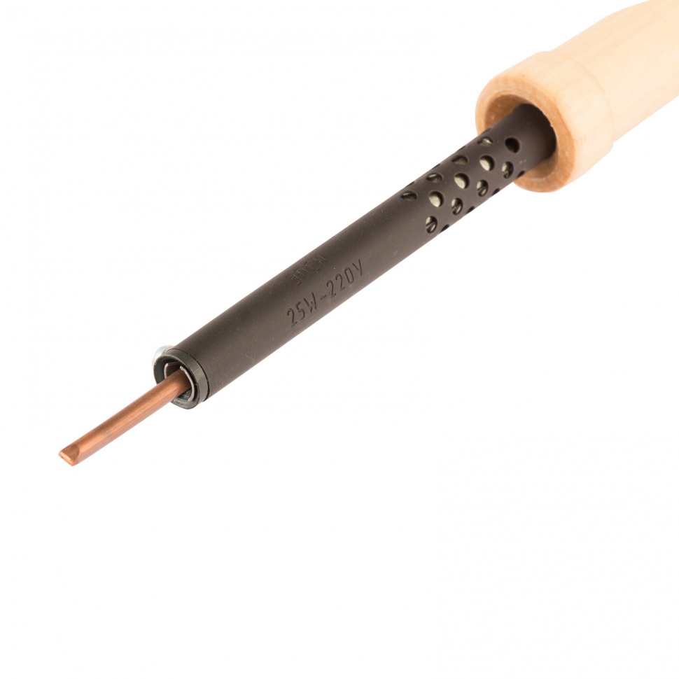 Паяльник электрический ЭПСН-25/220, деревянная ручка, Сибртех (91300)