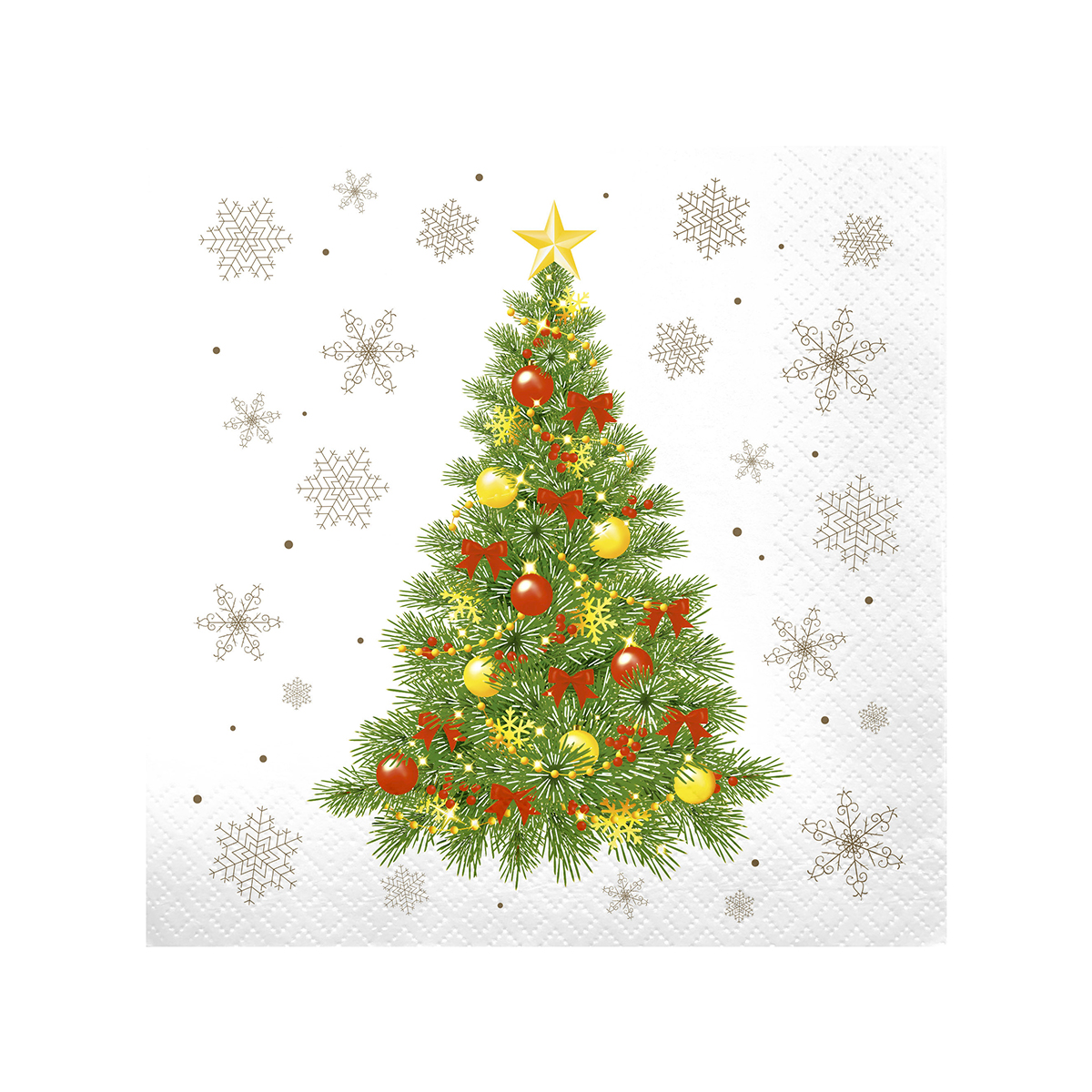 Салфетки бумажн. 2-х слойные 20 листов 33*33 см, нарядная ель (1/15) "лилия"