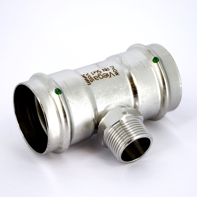 Тройник пресс-Н 54х1"х54 нержавеющая сталь Sanpress Inox VIEGA