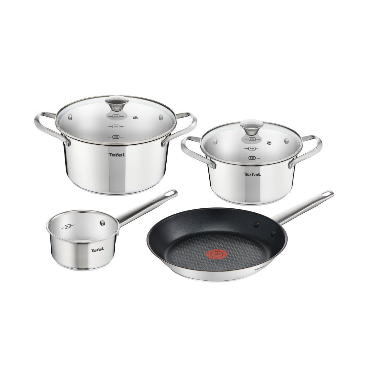 Набор посуды "simpleo" 6 предм. (ковш 16, кастрюли 20/24 с крышками, сковорода 28)  "tefal" b815s614