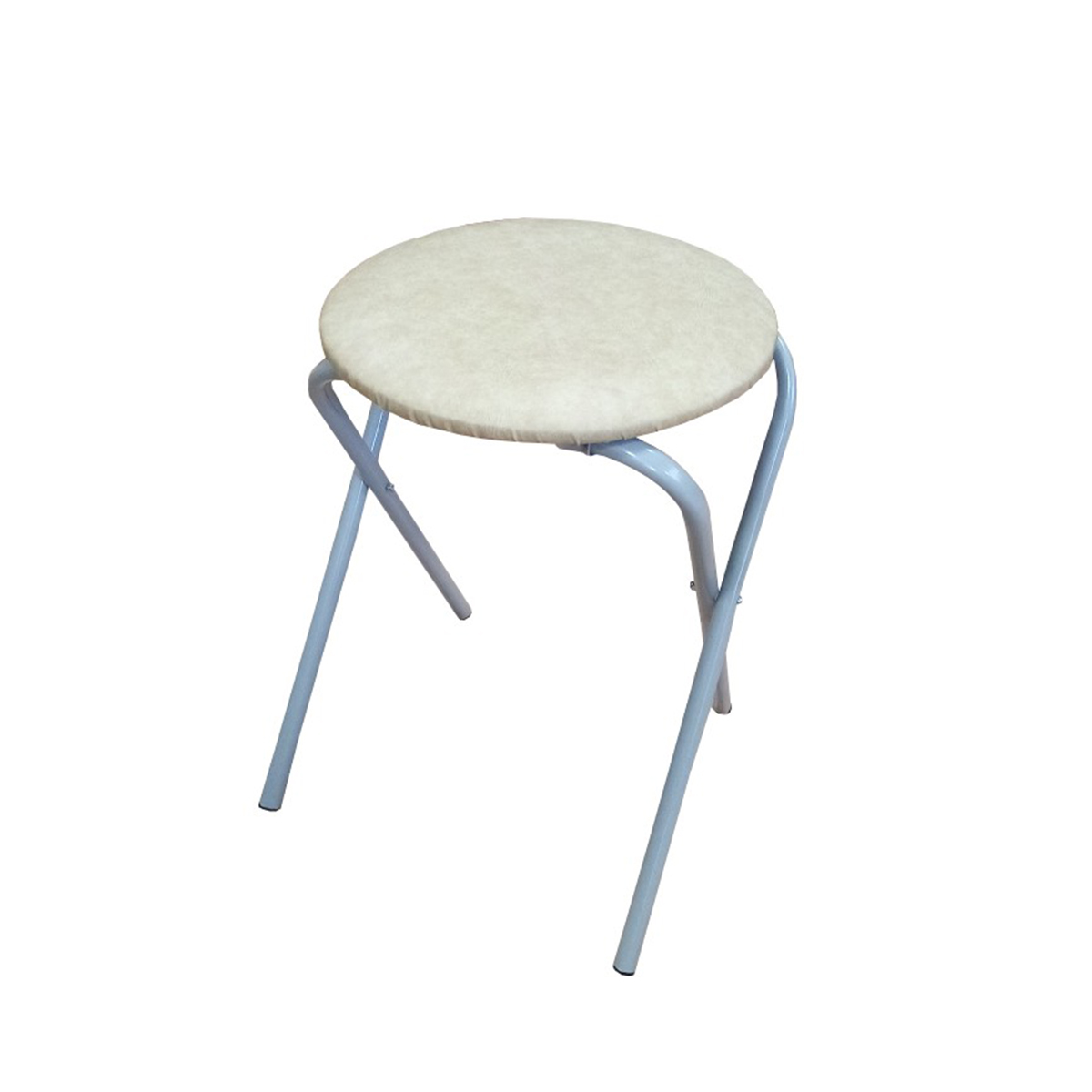 Табурет складной мягкое круглое сиденье d=30 см (бежевый) (1) "new victoria"