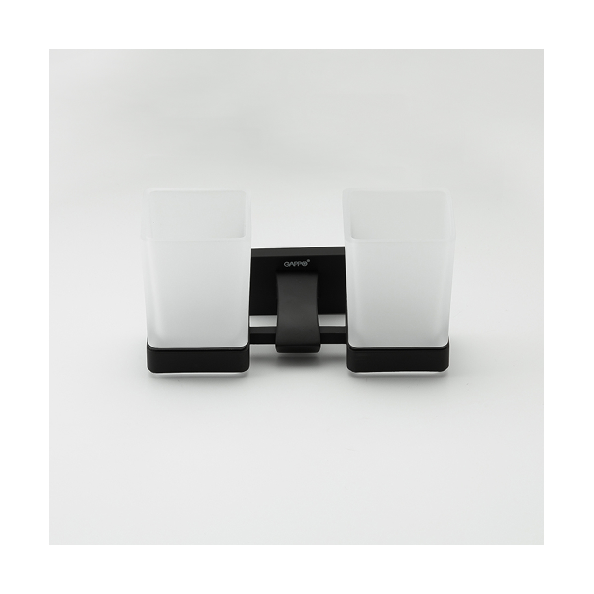 Стаканы для ванной комнаты 2 шт. с держателем g0708-6, черный (1/16) "gappo"