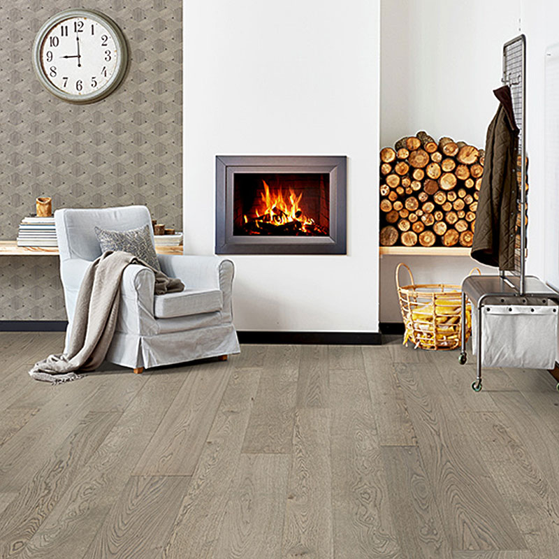 Паркетная доска AUSWOOD HDF 4V Pearl Oak матовый PU лак brushed