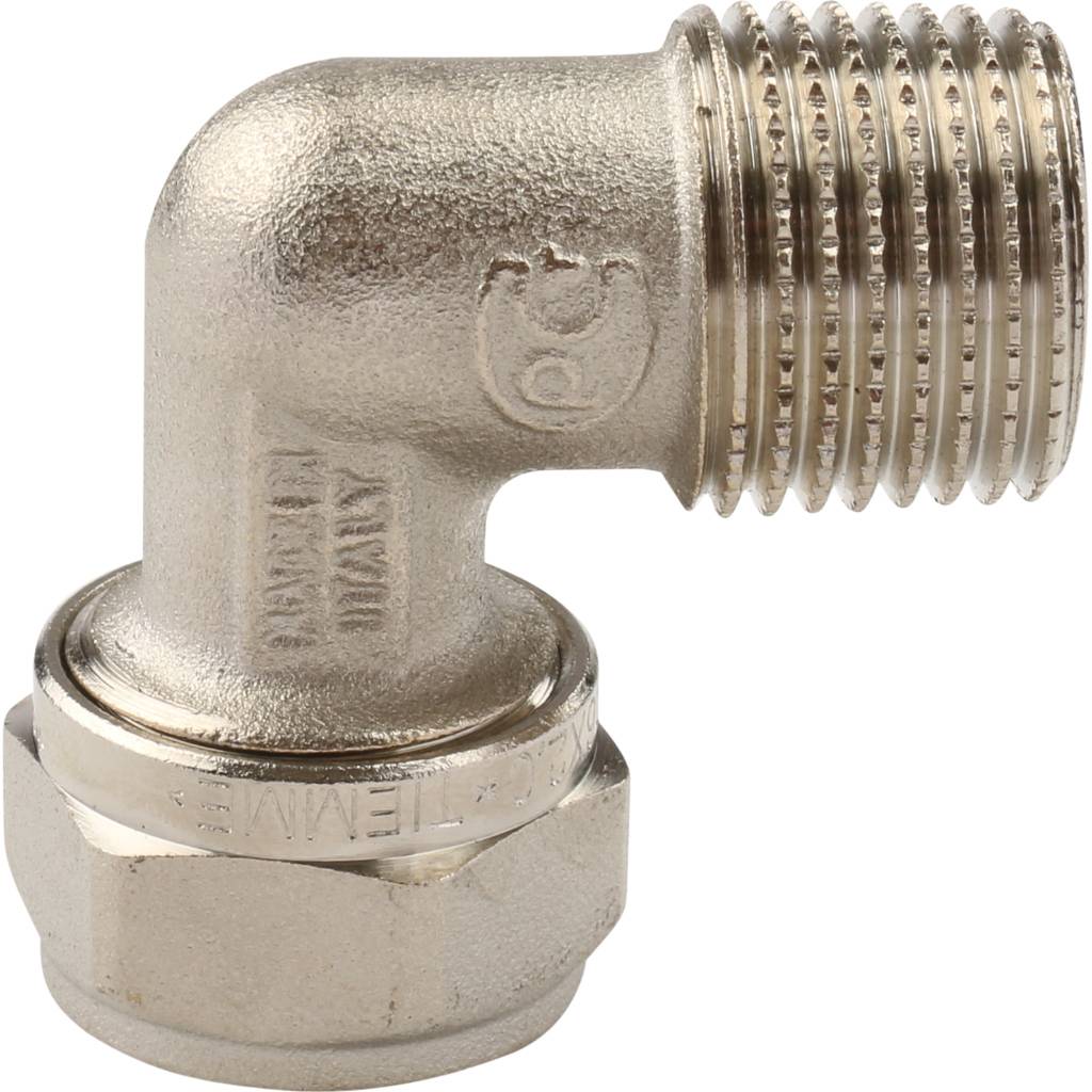 Угол переходной 16 х 1/2'' НР обжимной TIEMME для металлопластиковых труб