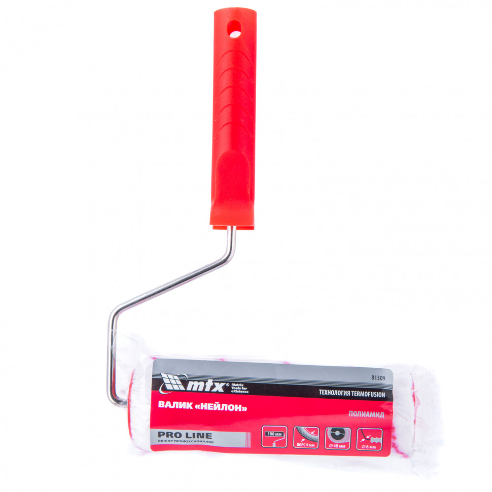 Валик "Нейлон" Pro Line, 180 мм, ворс 9 мм, D 48 мм, D ручки 6 мм, полиамид MTX (81309)