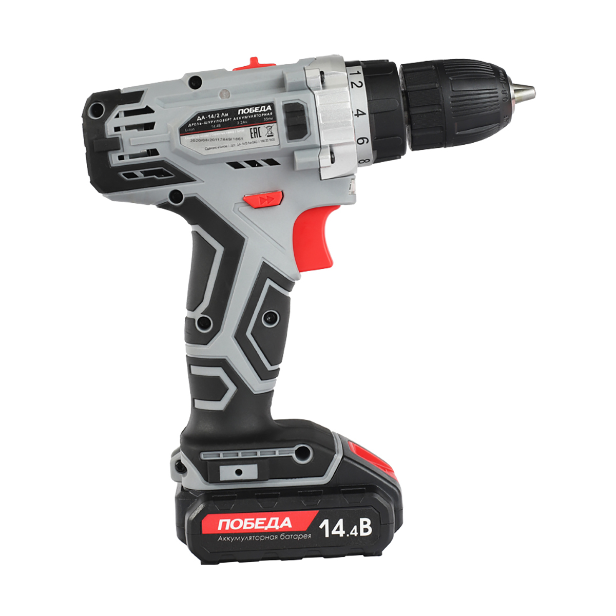 Дрель-шуруповерт аккум. да-14/2 ли (кейс) (1/10) "победа" 180201635