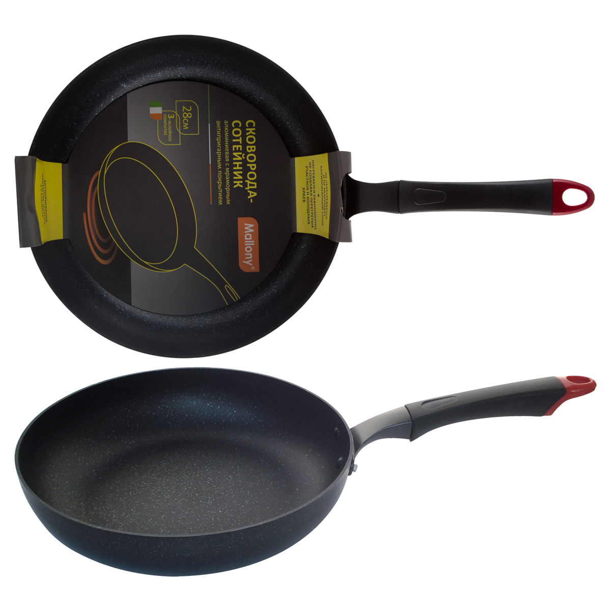 Сковорода-сотейник антипригарн. "forza" 28 см (1/10) "mallony" msp-28