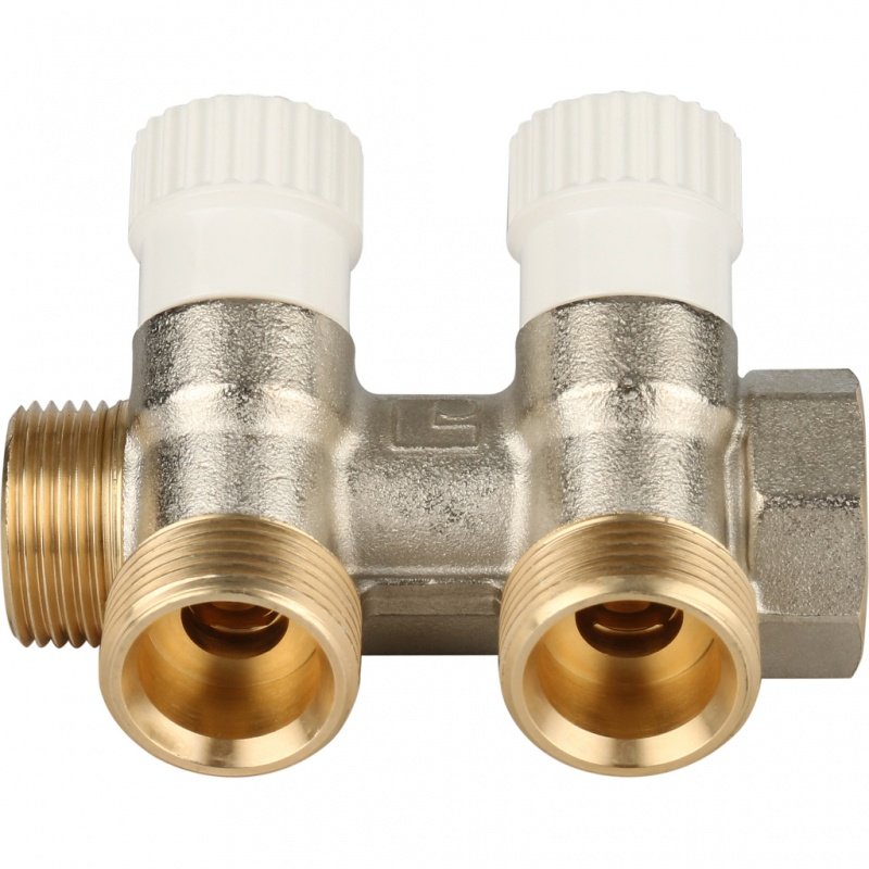 Коллектор 3/4" STOUT с вентилями на 2 выхода 3/4"ЕК