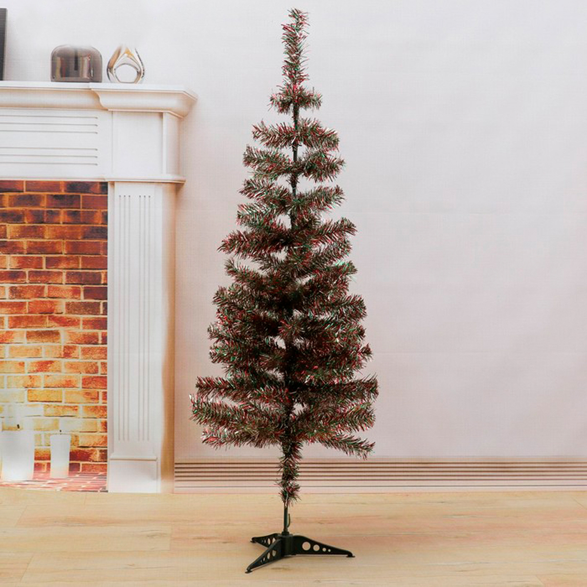 Ель декор. "радуга" 120 см, 110 веток (зеленая с красным) "зимнее волшебство" 703626