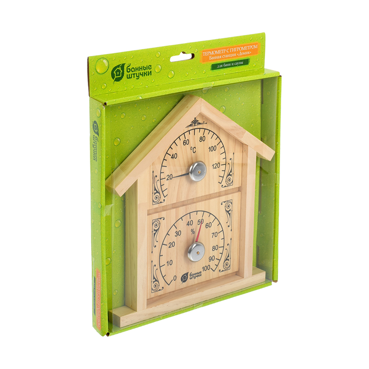 Термометр с гигрометром для бани "домик" (1/4) "банные штучки" 18023