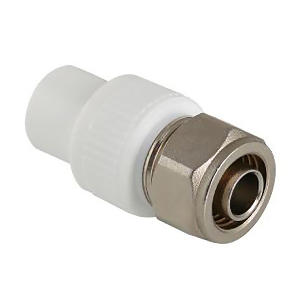 Муфта с переходом на РЕХ 20 х 16 мм PP-R VALTEC белый