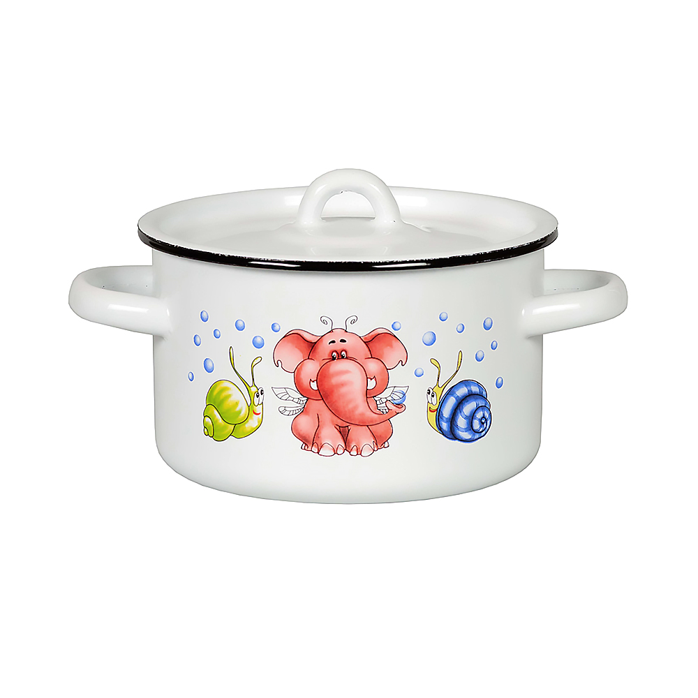 Кастрюля эмалиров. с крышкой декор. 1,5 л (1/8) "стальэмаль"  1с15с/1