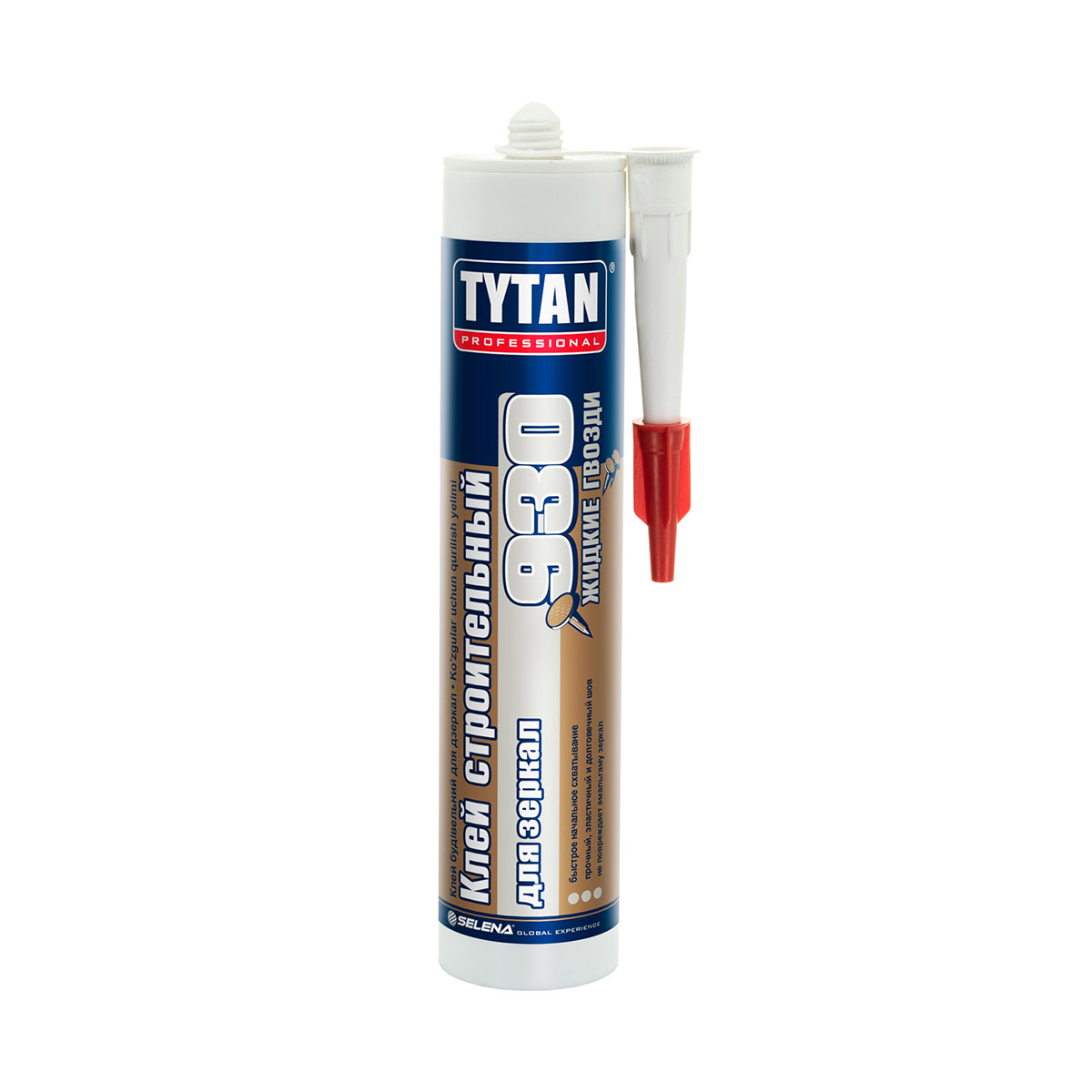 Клей строительный №930 для зеркал (бежевый) 380 г (12) "tytan professional"