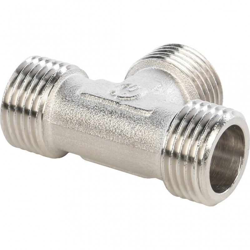 Тройник резьбовой НР 1/2" никель STOUT