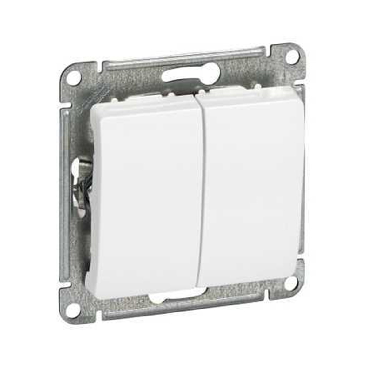 Выключатель "glossa" 2-х кл. (механизм) 10а, белый (1/20/160) "schneider"