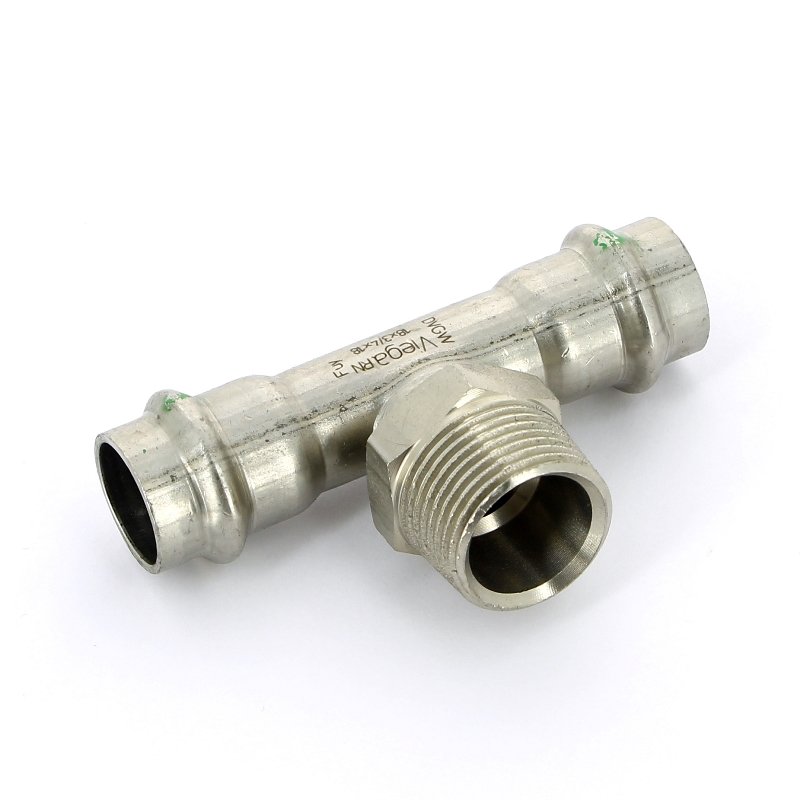 Тройник пресс-Н 18х3/4"х18 нержавеющая сталь Sanpress Inox VIEGA