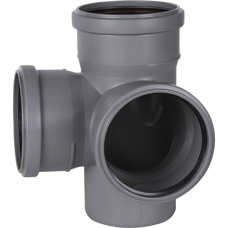 Крестовина 87° двухплоскостная 110 х 110 х 110 мм для вн.канализации SINIKON Стандарт