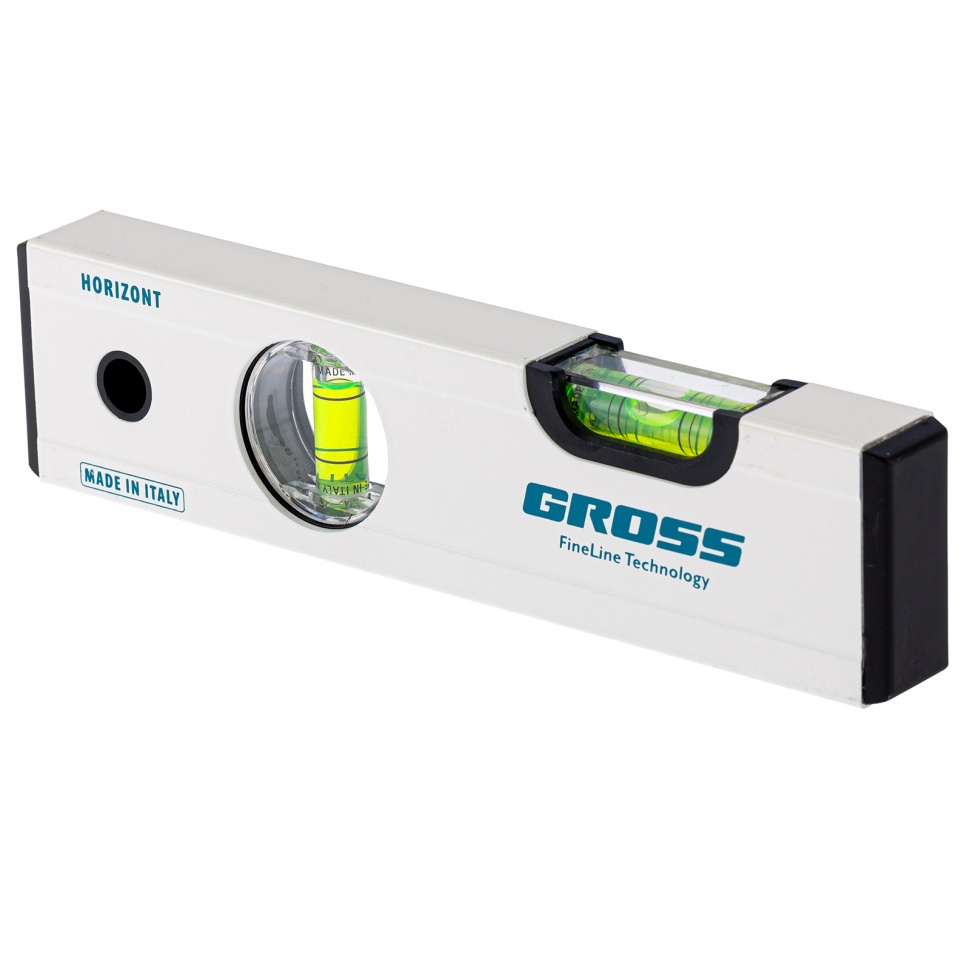 Уровень алюминиевый, 200 мм, фрезерованный, 2 глазка, магнитный// Gross (33669)