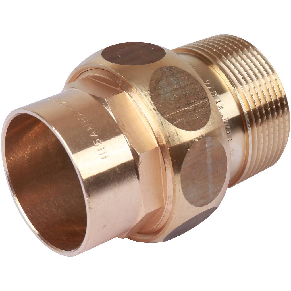 Американка (сгон) 42x1 1/2" НР с плоской прокладкой под пайку бронзовая SANHA 1433142112