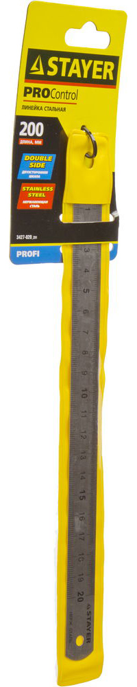 STAYER длина 0.2 м, нержавеющая линейка, Professional (3427-020)