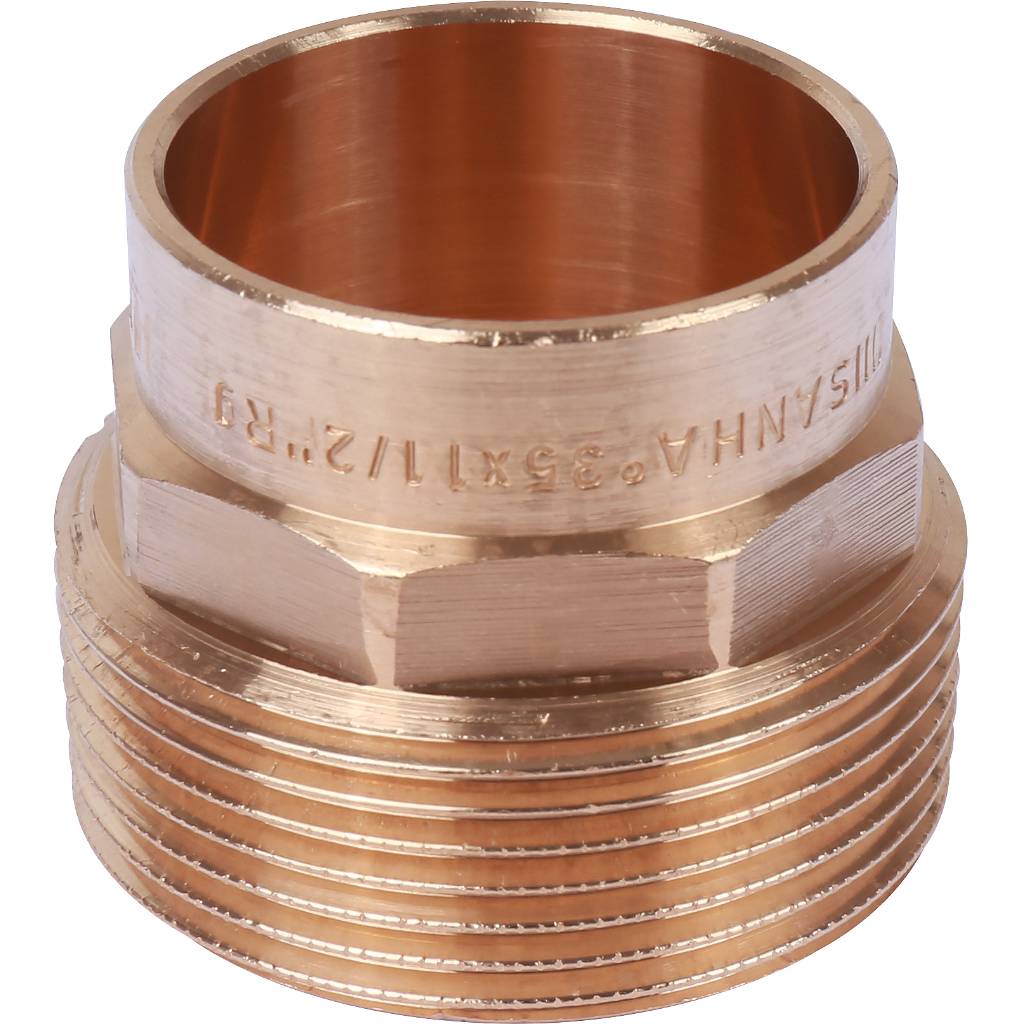 Муфта 35х1 1/2" переходная (НР) под пайку с наружной резьбой SANHA бронзовая 1424335112